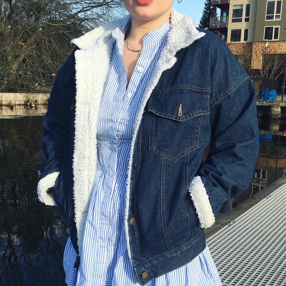 Blue Jean jacket with Sherpa lining